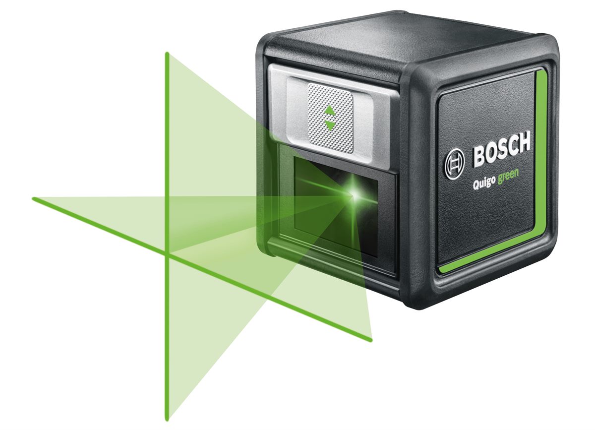 Besser sichtbar durch grüne Laserdioden: Kreuzlinienlaser Quigo Green von Bosch