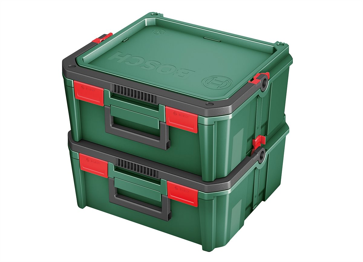 Übersichtliche Aufbewahrung von Werkzeug und Zubehör: Bosch erweitert SystemBox-Sortiment um Größe M