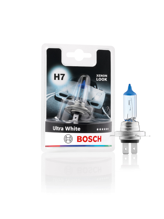 Mit der Glühlampenlinie Ultra White bietet Bosch eine attraktive Halogenlampe mit ähnlichen optischen Vorteilen wie das Xenon-Licht. 