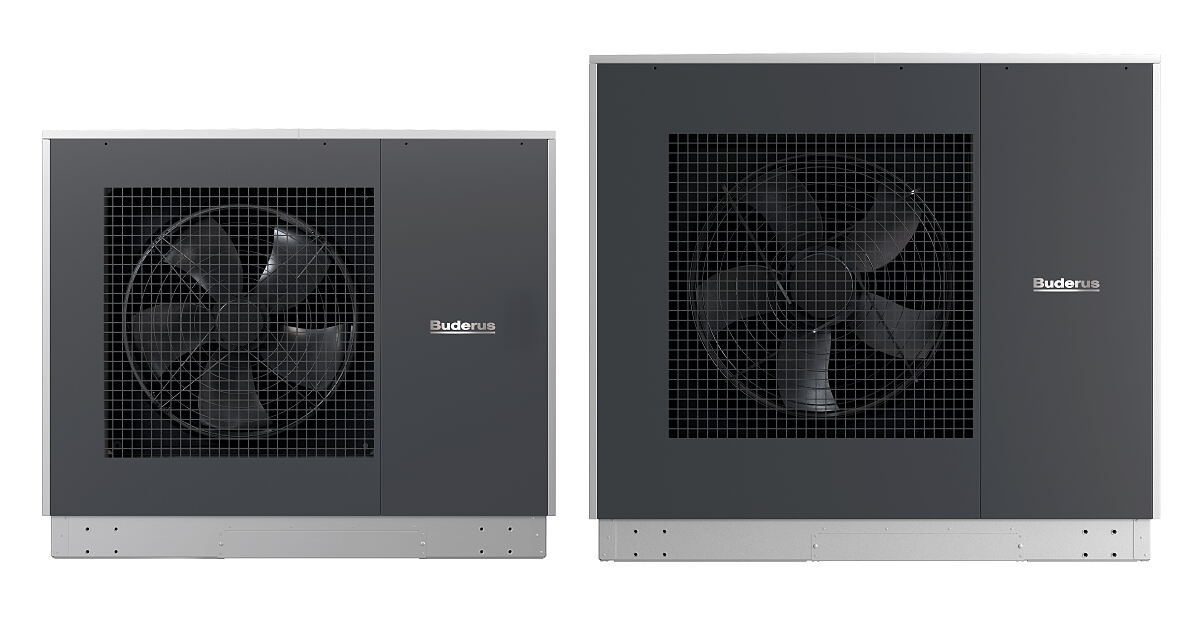 Buderus bietet die Luft Wasser-Wärmepumpe  Logatherm WLW286 in den  drei Leistungsgrößen 22, 30 und 42 kW bei A-7W55 an.