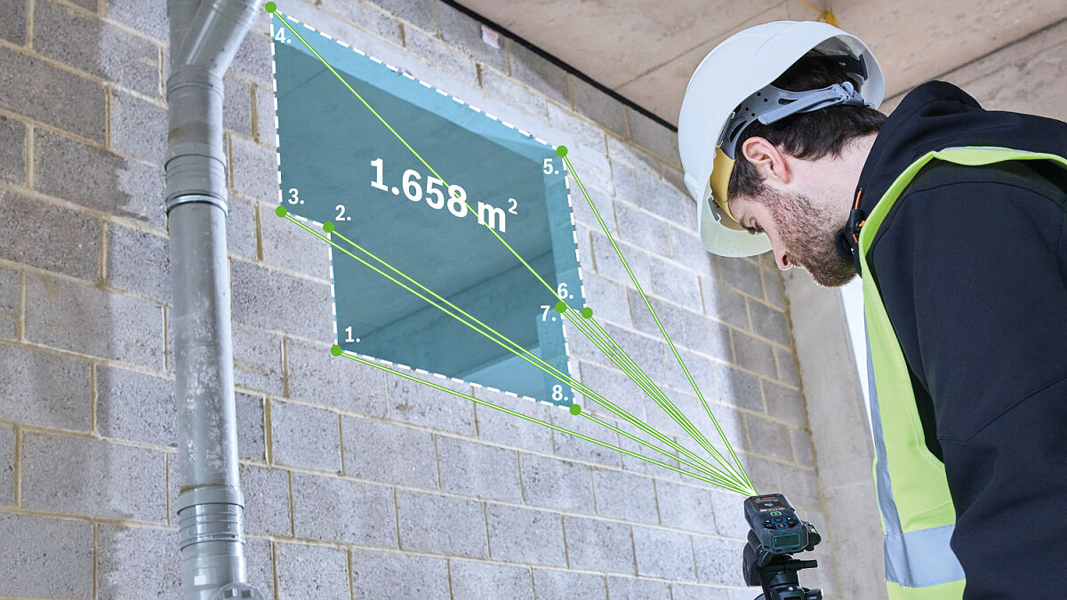 Neuer Laser-Entfernungsmesser EXPERT EXLM100-39CG von Bosch: Drei neue Messfunktionen für maximale Effizienz