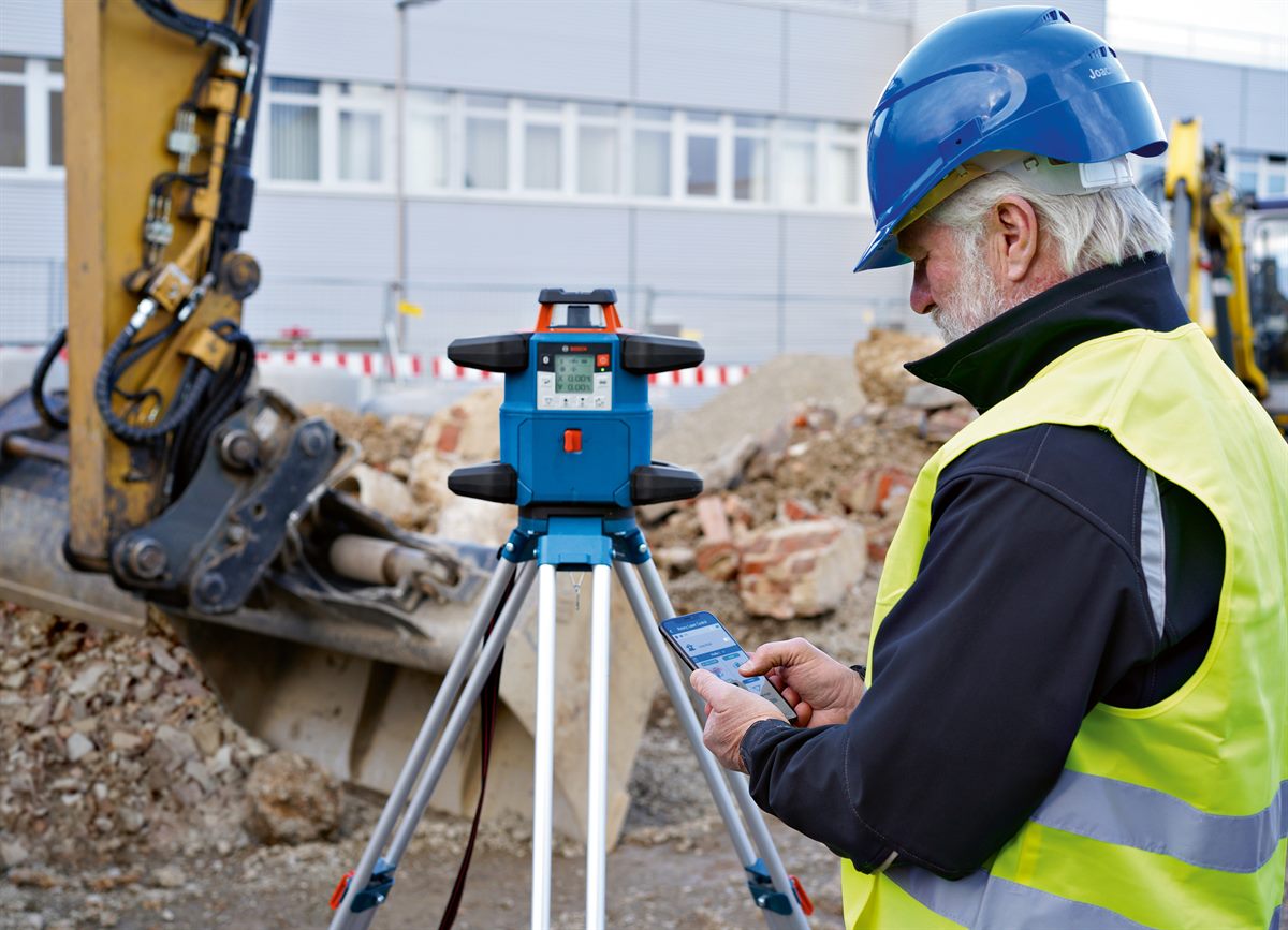 Bedienung und Kontrolle per App und User Interface: Neuer Rotationslaser von Bosch für Profis