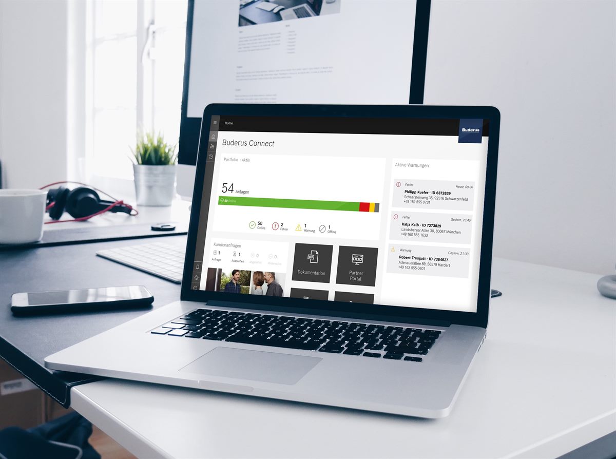 Mit dem Buderus ConnectPRO bleiben Heizungsfirmen auch in schwierigen Zeiten in Kontakt mit den Heizungsanlagen ihrer Kunden.