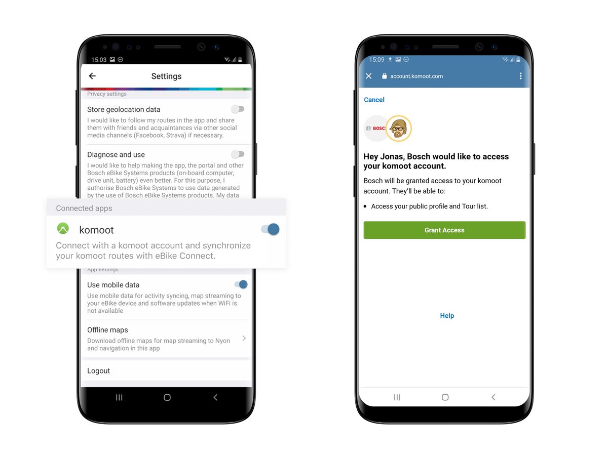 Simpler Einstieg: Der eBike Connect- und der komoot-Account lassen sich einfach verbinden.