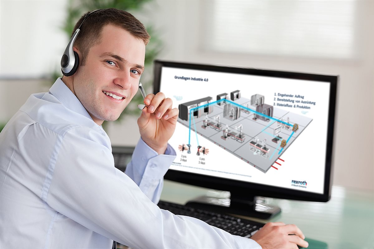 Online-Intensiv-Trainings der Bosch Rexroth Academy bereiten Fach- und Führungskräfte auf die digitale Transformation in der Produktion vor.