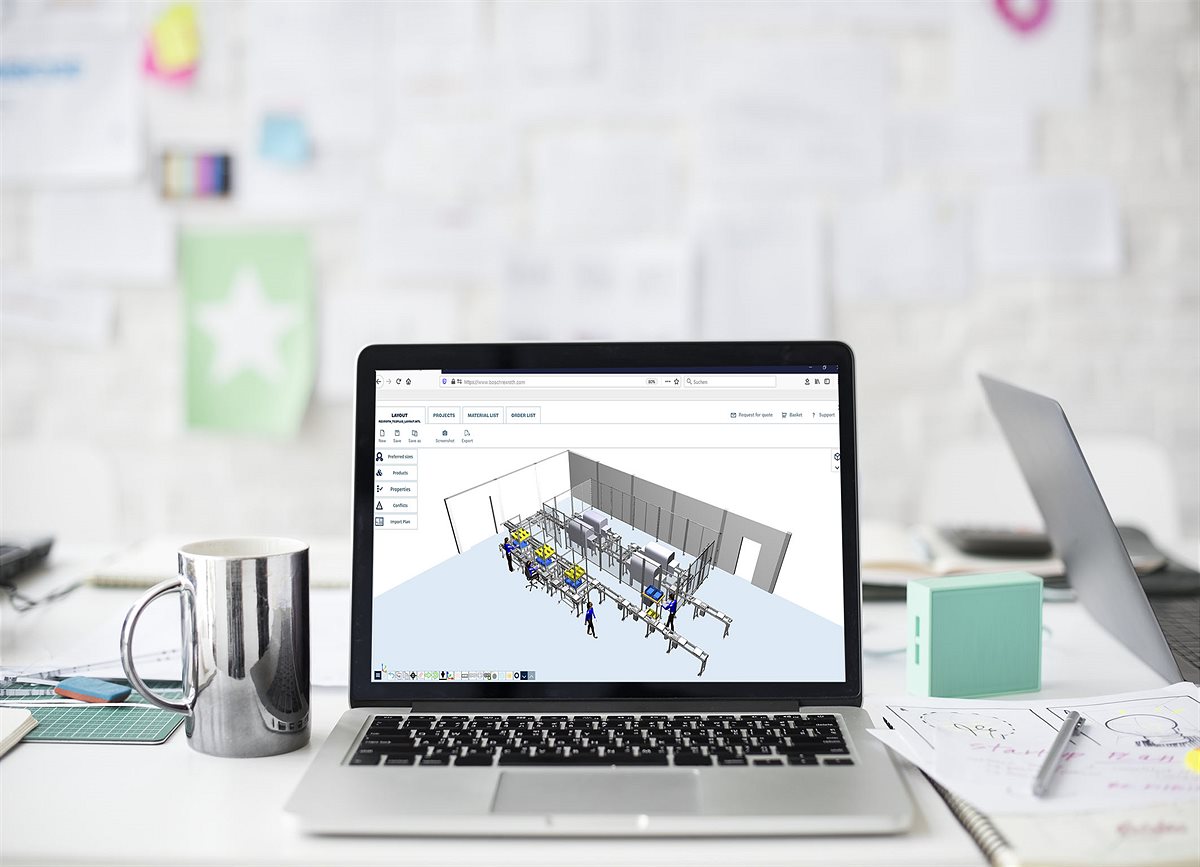 Zur Motek erweitert Bosch Rexroth seine Projektierungssoftware MTpro um eine Online-Version.