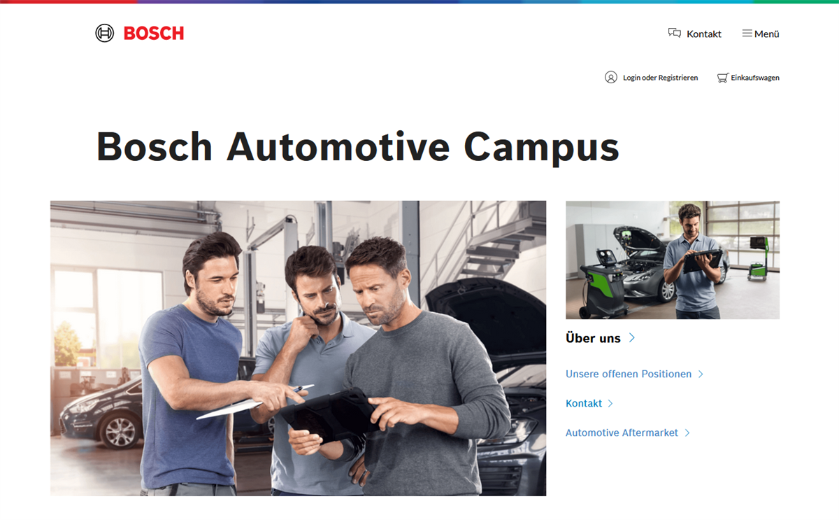 Technische Trainings auf der neuen Internetplattform von Bosch planen, buchen und verwalten