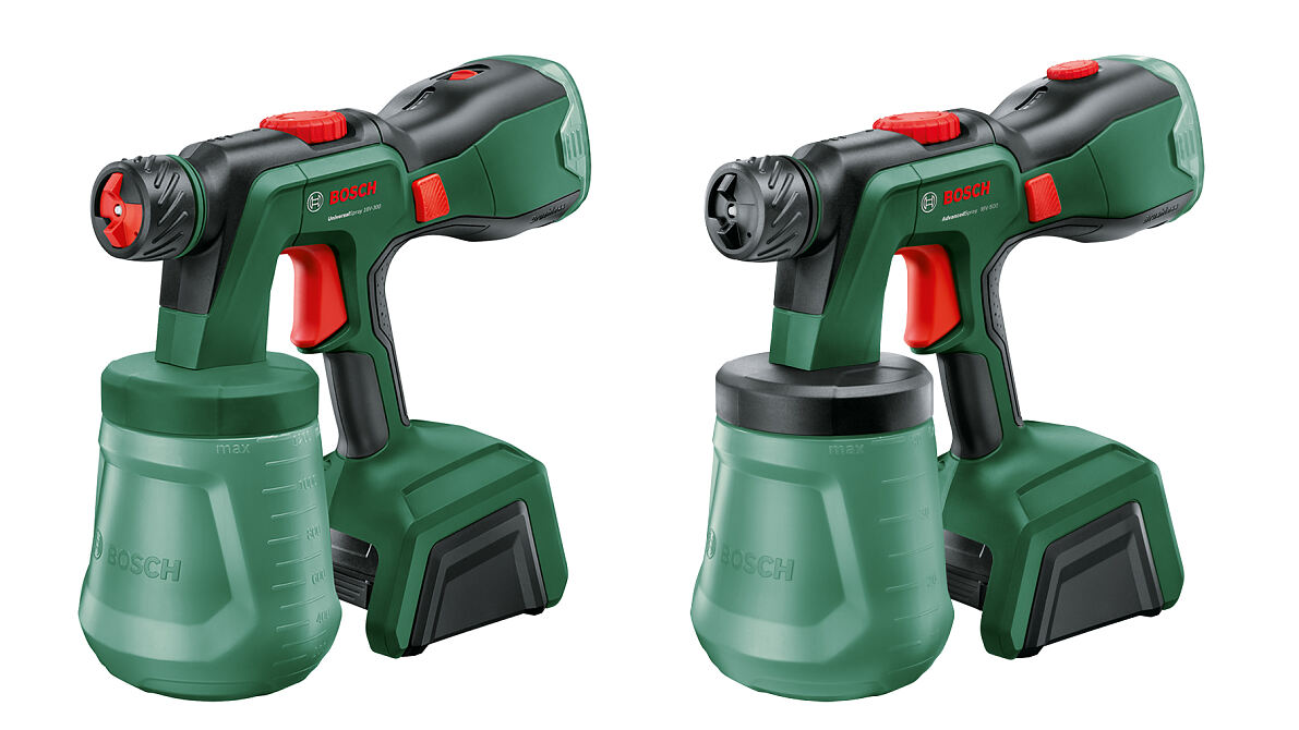 UniversalSpray 18V-300 und AdvancedSpray 18V-500 komplettieren Akku-Farbsprüh-Portfolio von Bosch für Heimwerker