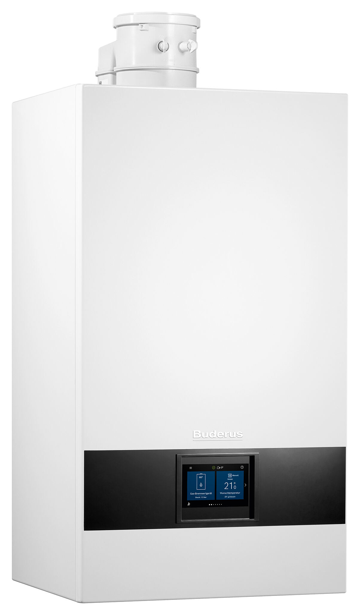 Maximale Flexibilität mit dem  Logamax plus GBH172i von  Buderus – vom klassischen  Gas-Brennwertgerät bis zur  monoenergetischen  Wärmepumpe.